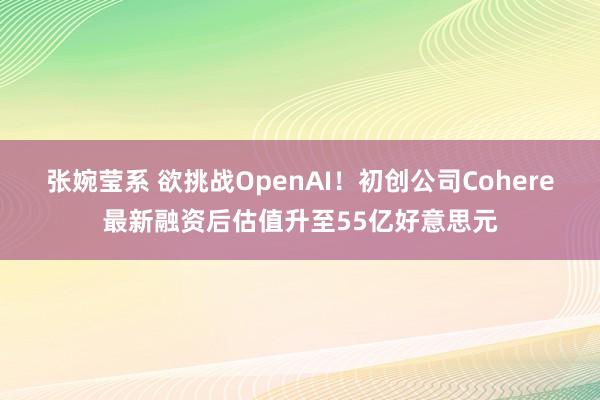 张婉莹系 欲挑战OpenAI！初创公司Cohere最新融资后估值升至55亿好意思元