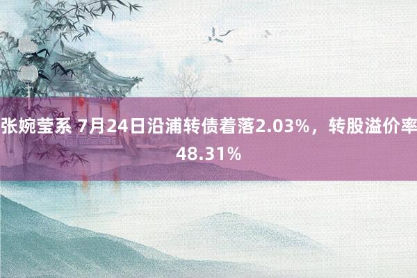 张婉莹系 7月24日沿浦转债着落2.03%，转股溢价率48.31%