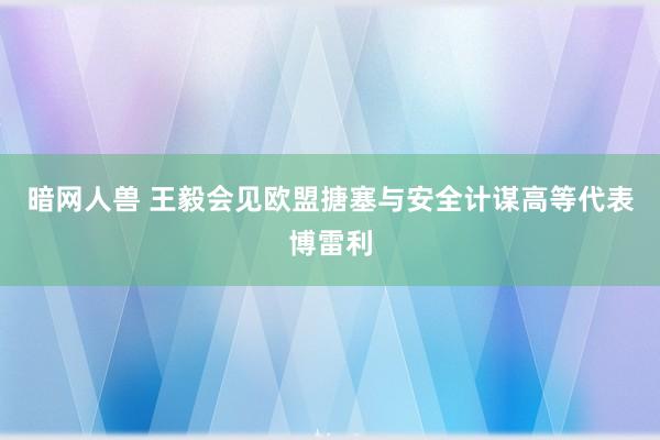 暗网人兽 王毅会见欧盟搪塞与安全计谋高等代表博雷利