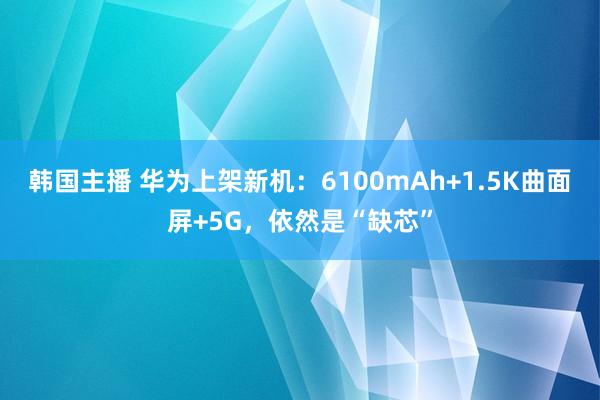 韩国主播 华为上架新机：6100mAh+1.5K曲面屏+5G，依然是“缺芯”