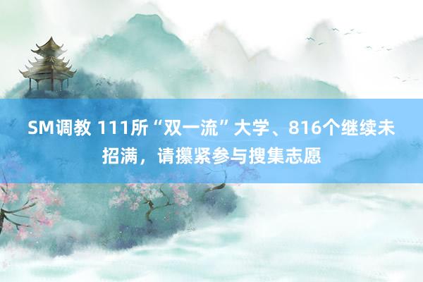 SM调教 111所“双一流”大学、816个继续未招满，请攥紧参与搜集志愿