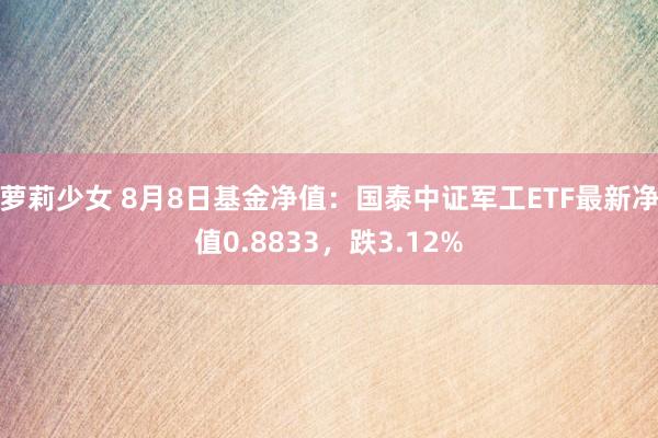 萝莉少女 8月8日基金净值：国泰中证军工ETF最新净值0.8833，跌3.12%