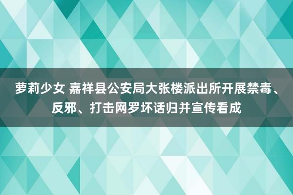 萝莉少女 嘉祥县公安局大张楼派出所开展禁毒、反邪、打击网罗坏话归并宣传看成