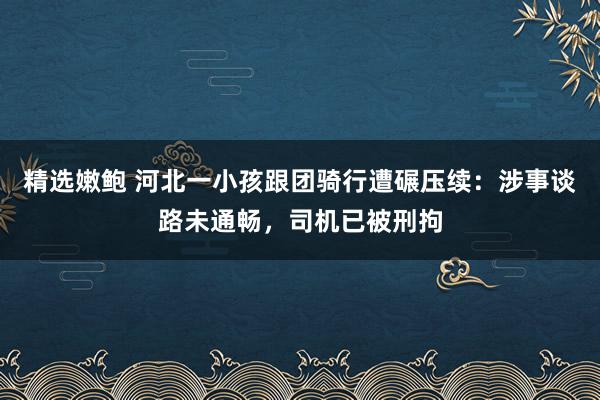 精选嫩鲍 河北一小孩跟团骑行遭碾压续：涉事谈路未通畅，司机已被刑拘