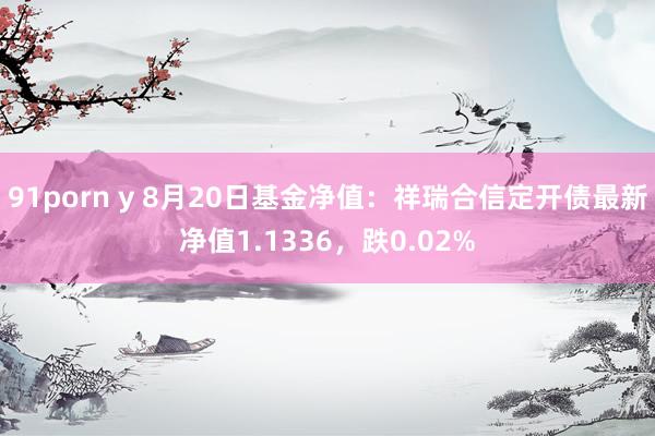 91porn y 8月20日基金净值：祥瑞合信定开债最新净值1.1336，跌0.02%