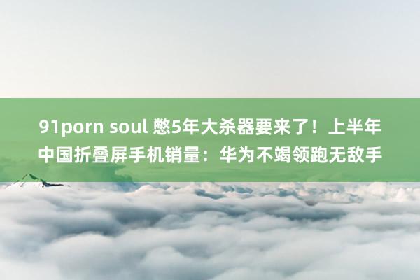 91porn soul 憋5年大杀器要来了！上半年中国折叠屏手机销量：华为不竭领跑无敌手