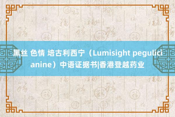 黑丝 色情 培古利西宁（Lumisight pegulicianine）中语证据书|香港登越药业