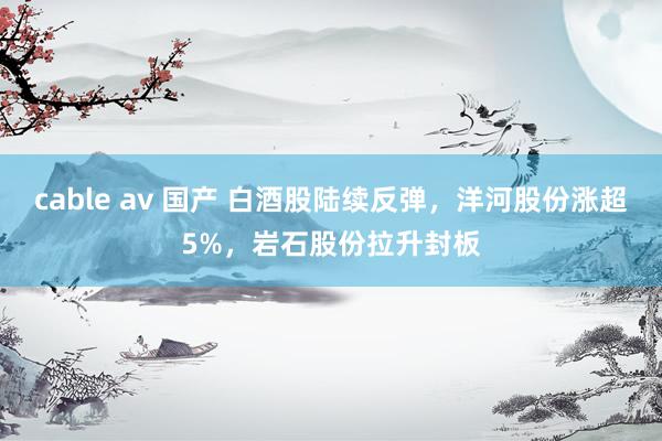 cable av 国产 白酒股陆续反弹，洋河股份涨超5%，岩石股份拉升封板